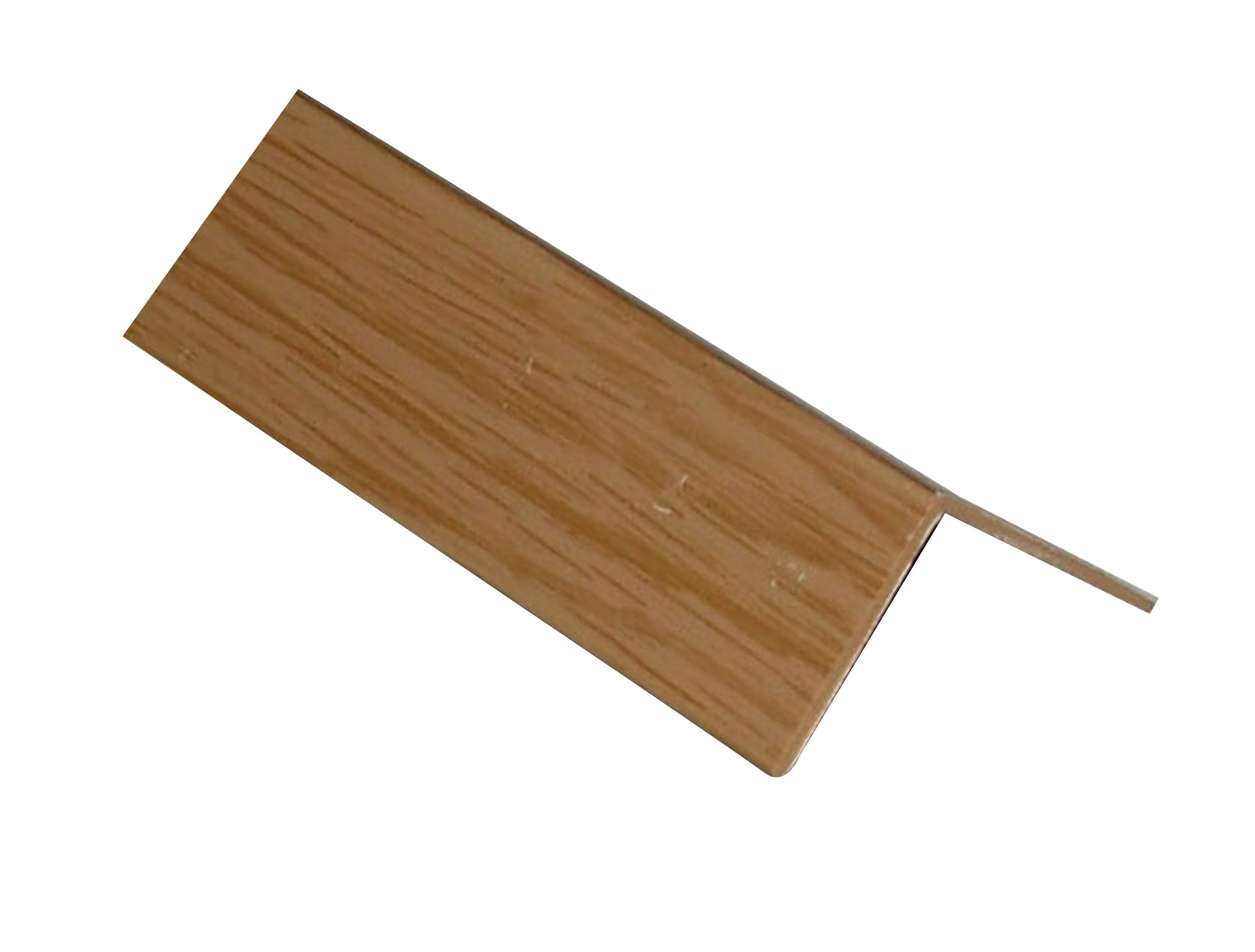 Light brown Oak effect Polyvinyl chloride (PVC) Equal L-shaped Angle profile, (L)1m (W)10mm (D)10mm (T)1.2mm