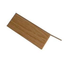 Light brown Oak effect Polyvinyl chloride (PVC) Equal L-shaped Angle profile, (L)1m (W)10mm (D)10mm (T)1.2mm