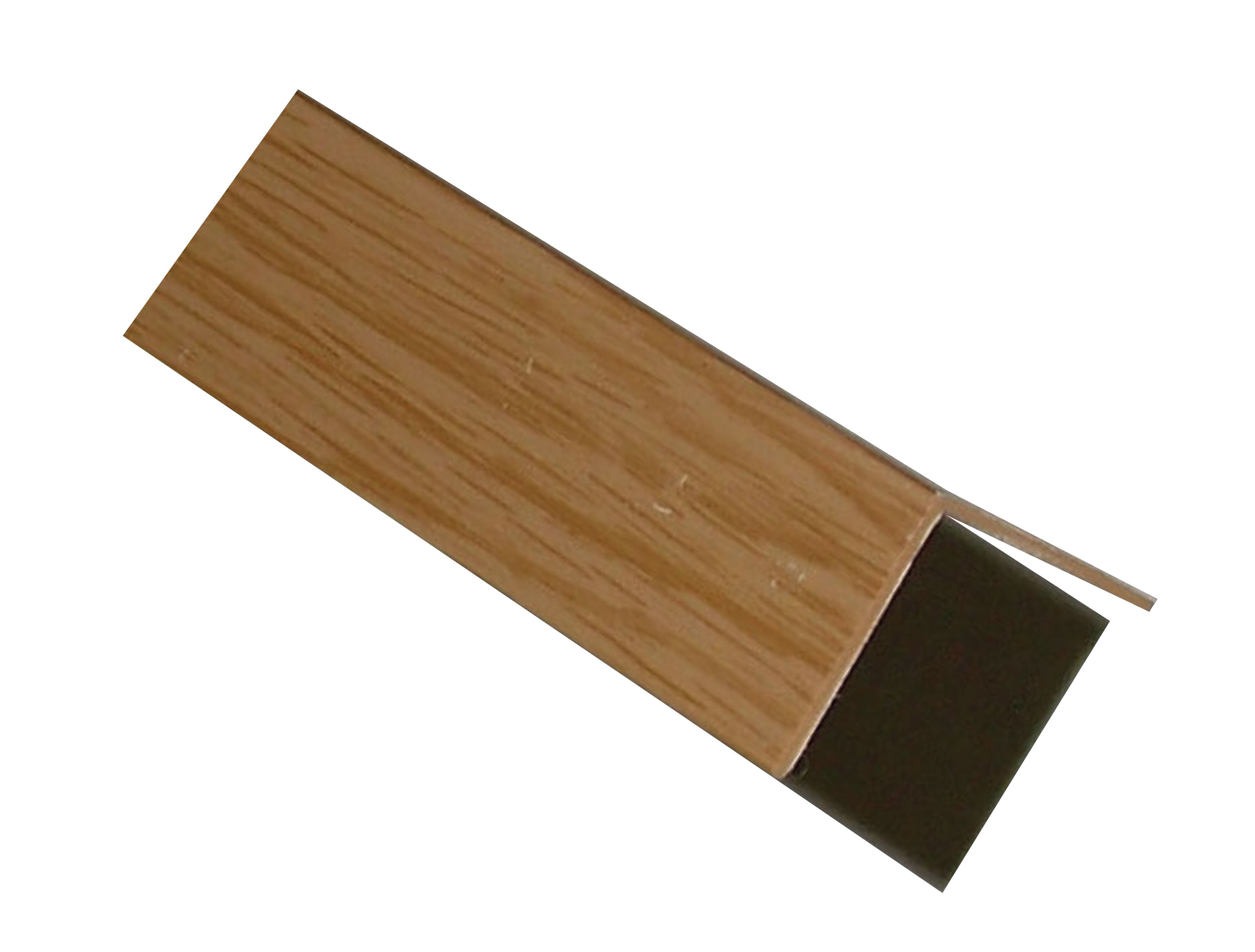 Light brown Oak effect Polyvinyl chloride (PVC) Equal L-shaped Angle profile, (L)2m (W)20mm (D)20mm (T)1.2mm