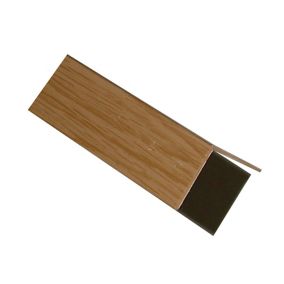 Light brown Oak effect Polyvinyl chloride (PVC) Equal L-shaped Angle profile, (L)2m (W)20mm (D)20mm (T)1.2mm