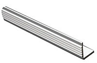 Light grey Aluminium L-shaped Step edging, (L)1m (W)40mm