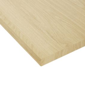 Light Oak Light oak effect Fully edged Furniture panel, (L)1.2m (W)400mm (T)18mm