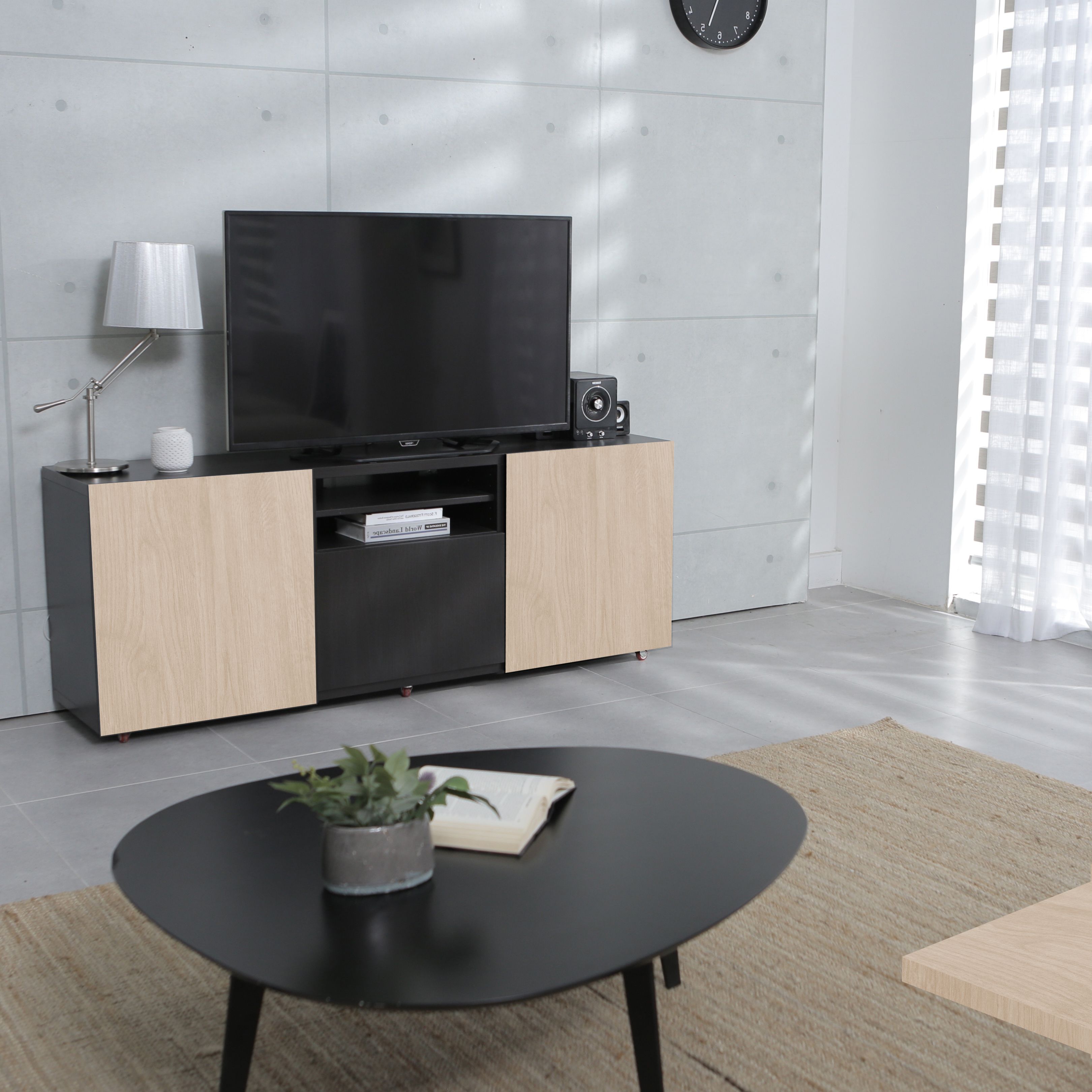 Light Oak Matt Light oak effect Fully edged Furniture panel, (L)1.2m (W)400mm (T)18mm