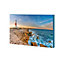 Lighthouse shore Blue Canvas art (H)110cm x (W)160cm