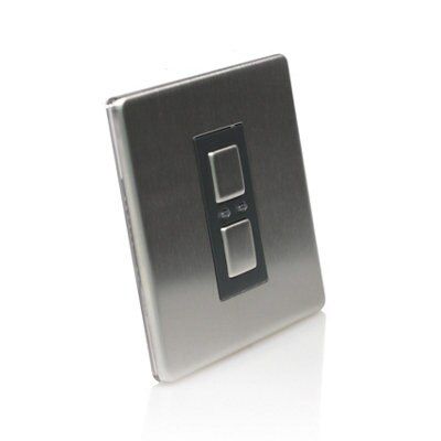 LightwaveRF Steel profile Single Screwless Dimmer switch