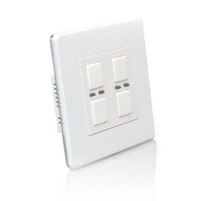 LightwaveRF White profile Double 2 way Screwless Dimmer switch