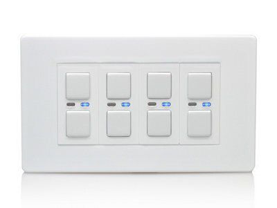 LightwaveRF White profile Quadruple Screwless Dimmer switch