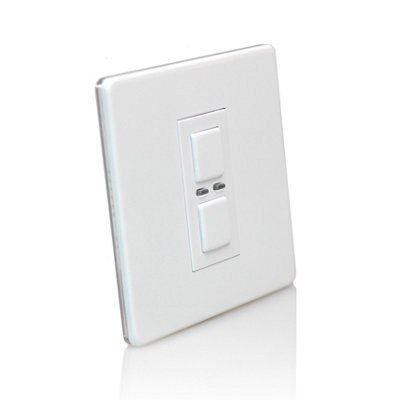 LightwaveRF White profile Single Screwless Dimmer switch
