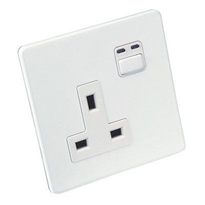 LightwaveRF White Screwless Socket with White inserts