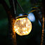 Lignano Clear Cracked glass effect Ball Solar-powered Integrated LED Outdoor Lantern
