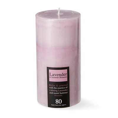 Lilac Lavender & summer blossom Pillar candle
