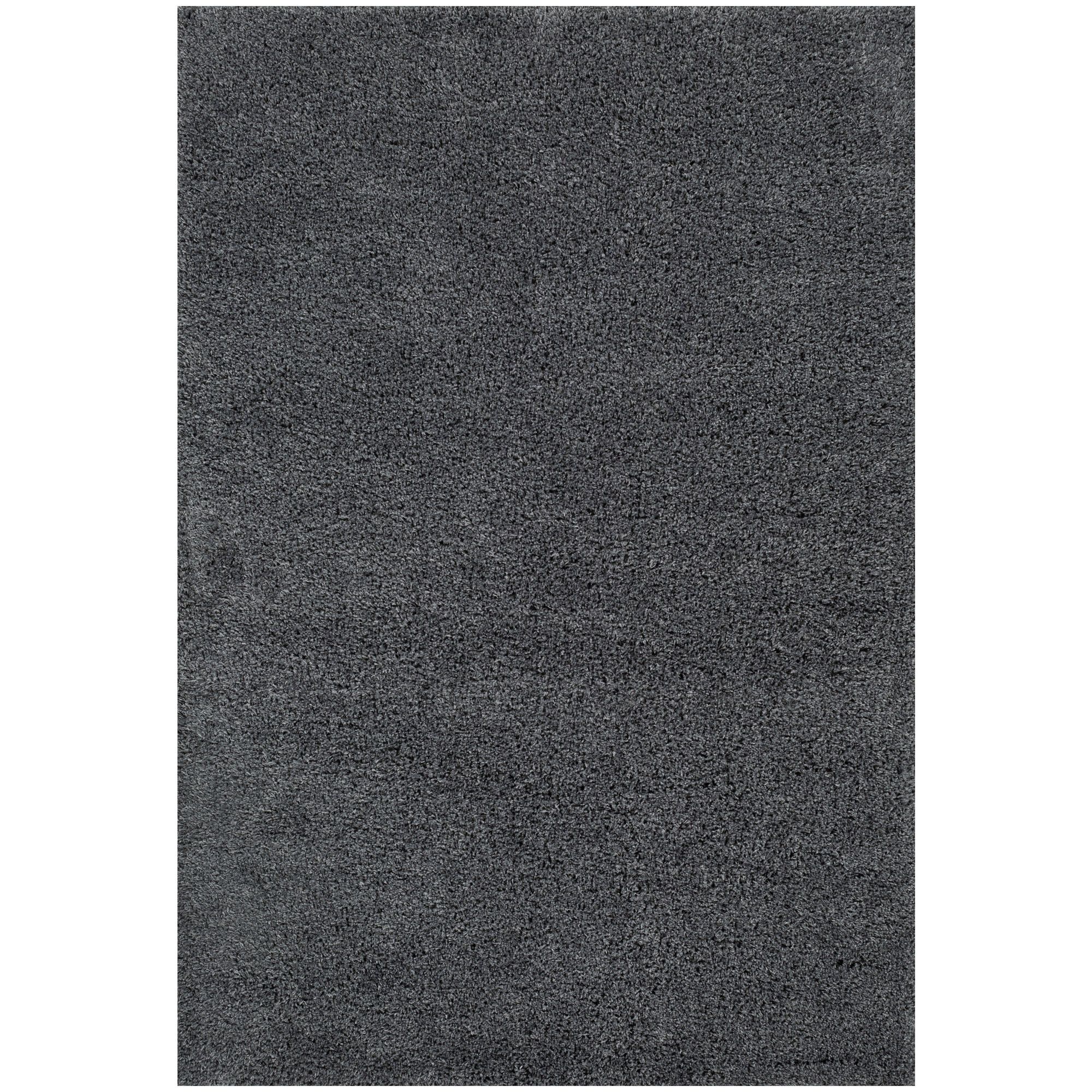 Lilia Dark grey Shaggy Medium Rug, (L)160cm x (W)120cm