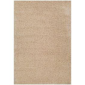 Lilia Light cream Shaggy Medium Rug, (L)160cm x (W)120cm