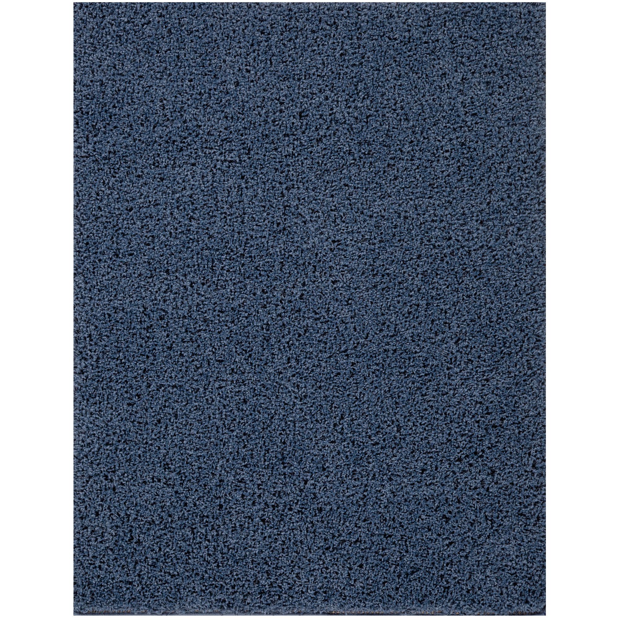 Lilia Navy Shaggy Medium Rug, (L)160cm x (W)120cm