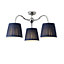 Lily Pleated Fabric & metal Navy 3 Lamp LED Ceiling light