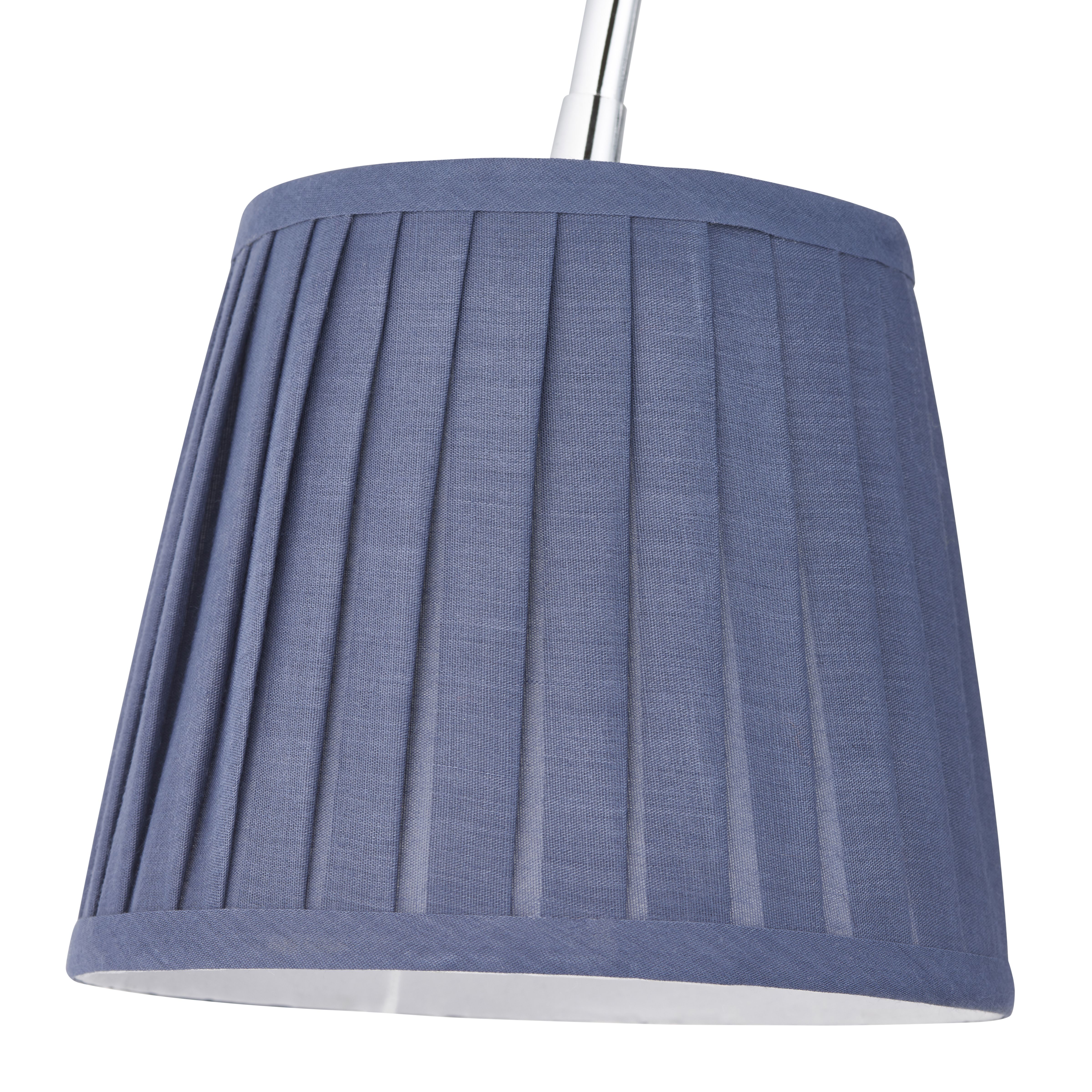 Lily Pleated Fabric & metal Navy 3 Lamp LED Ceiling light