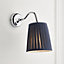 Lily Pleated Navy Wired LED Wall light