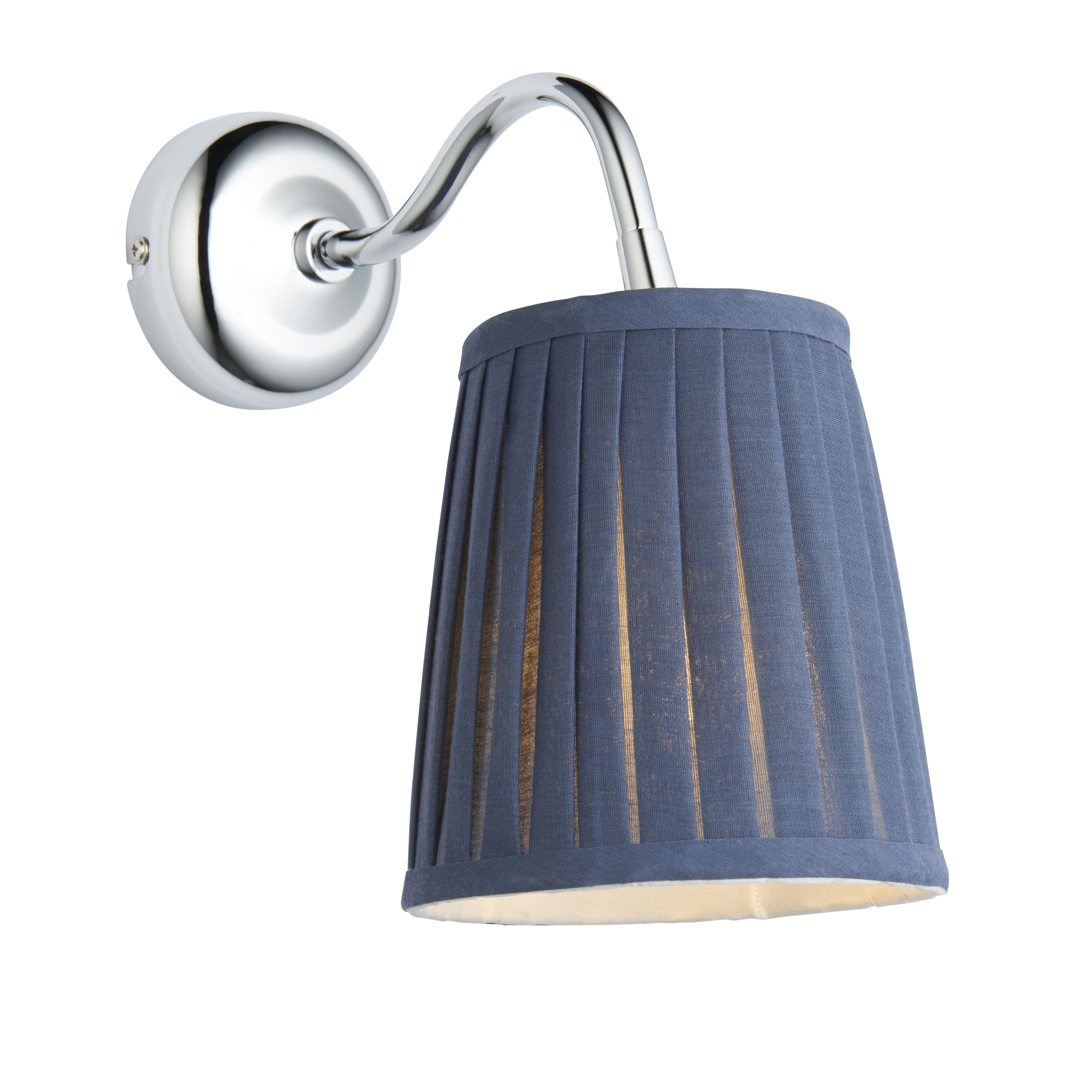 Lily Pleated Navy Wired LED Wall light