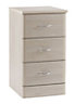 Lima Elm effect 3 Drawer Chest (H)744mm (W)404mm (D)448mm