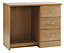 Lima Natural oak effect 3 Drawer Ready assembled Dressing table (H)744mm (W)922mm