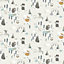 Limae Multicolour Cartoon woodland Smooth Wallpaper Sample
