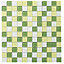 Lime Glass Mosaic tile sheet, (L)300mm (W)300mm
