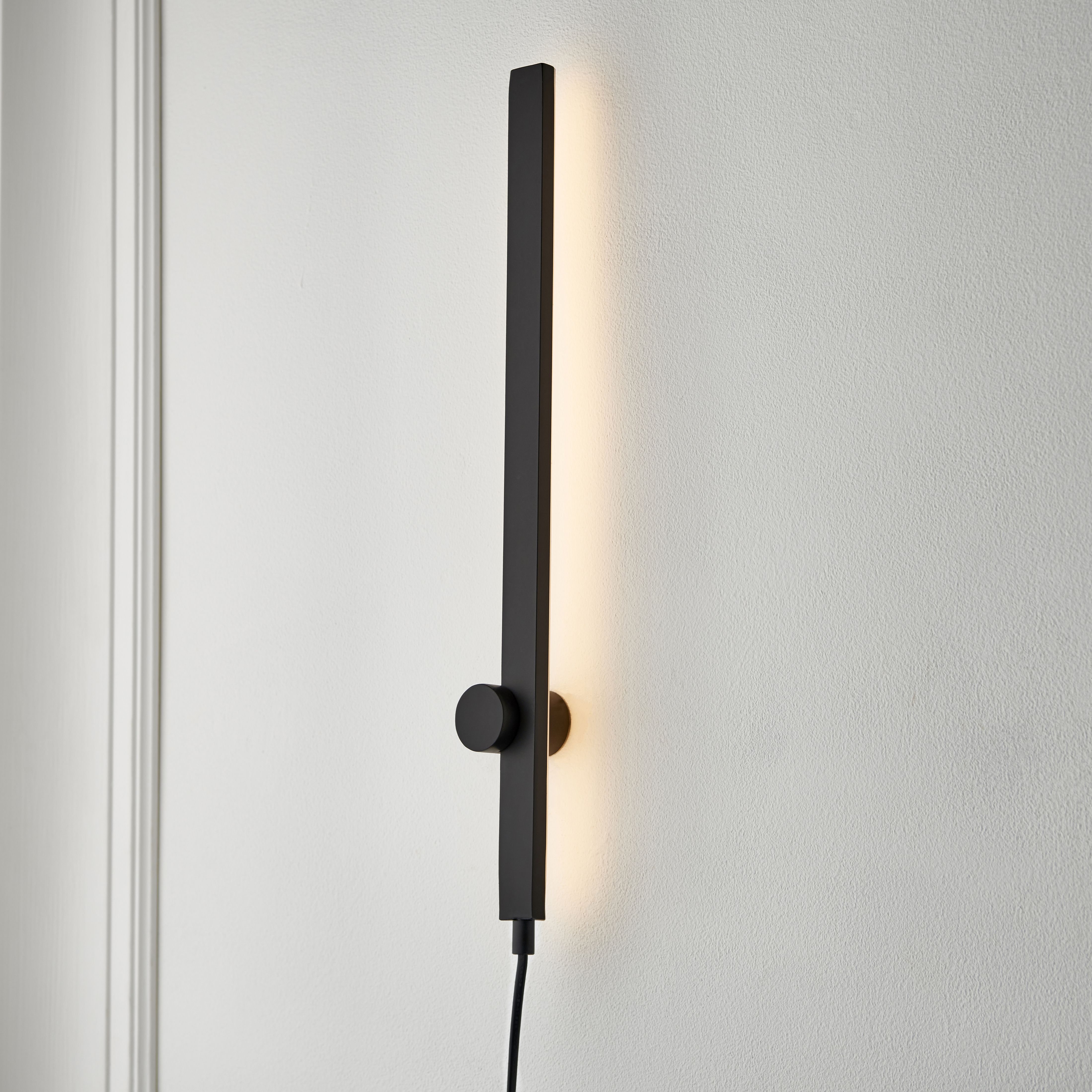 Line Black Plug in LED Wall light DIY at B Q