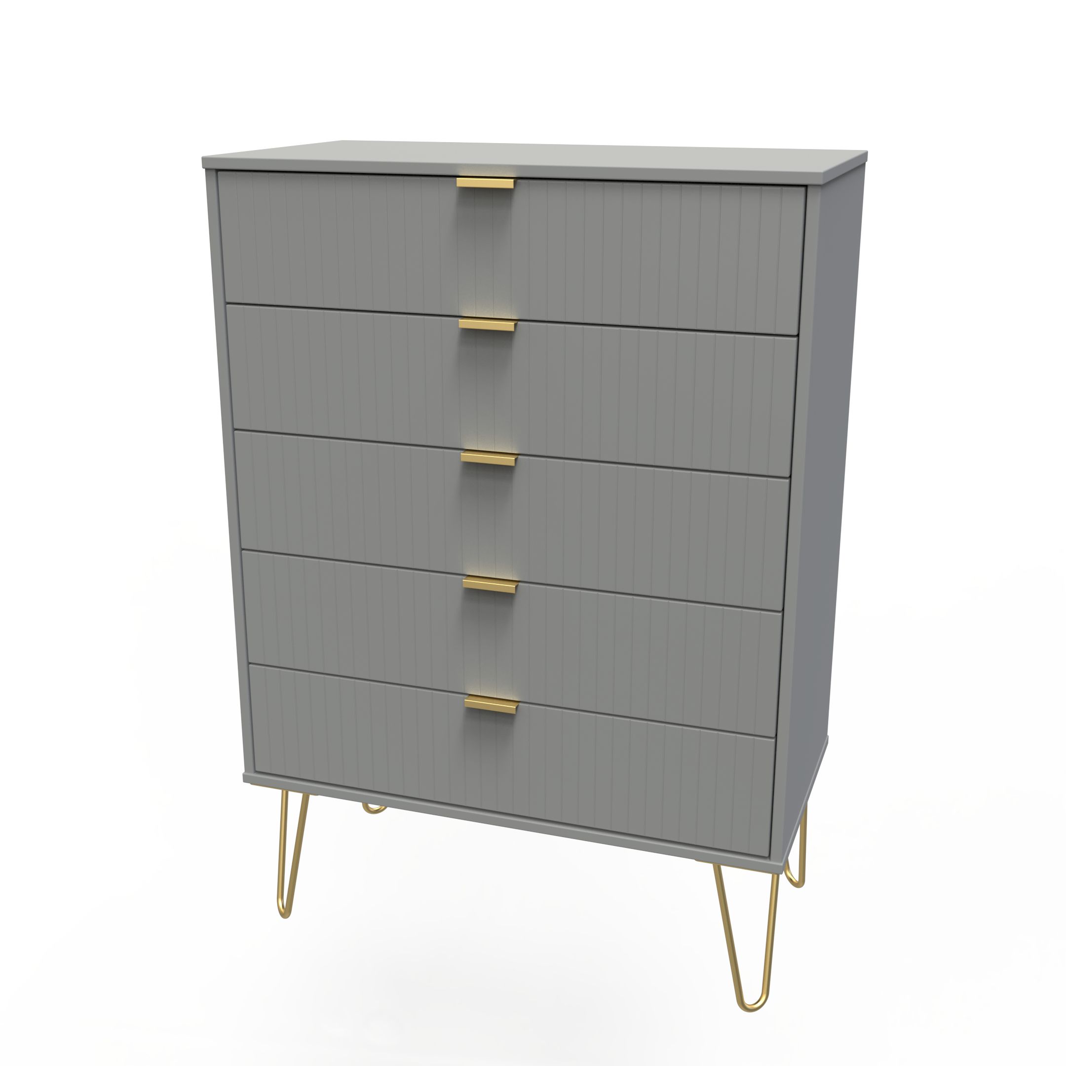 Linear Matt dark grey 5 Drawer Chest of drawers (H)1075mm (W)765mm (D ...