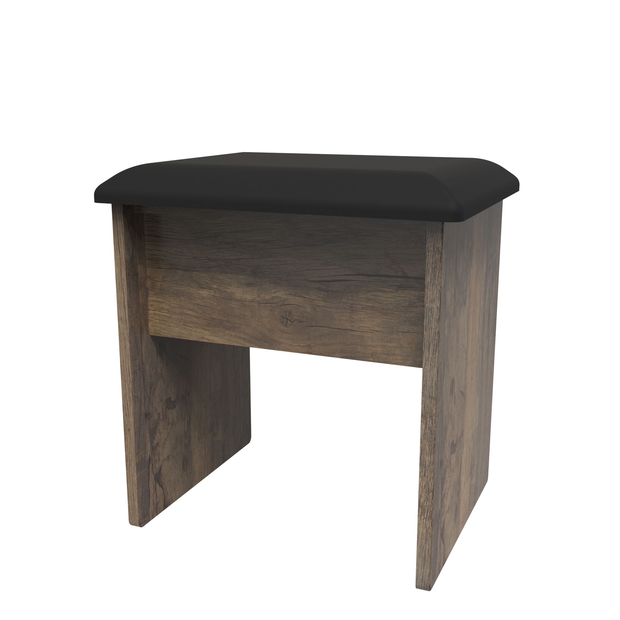 Linear Ready assembled Brown oak effect Padded Dressing table stool