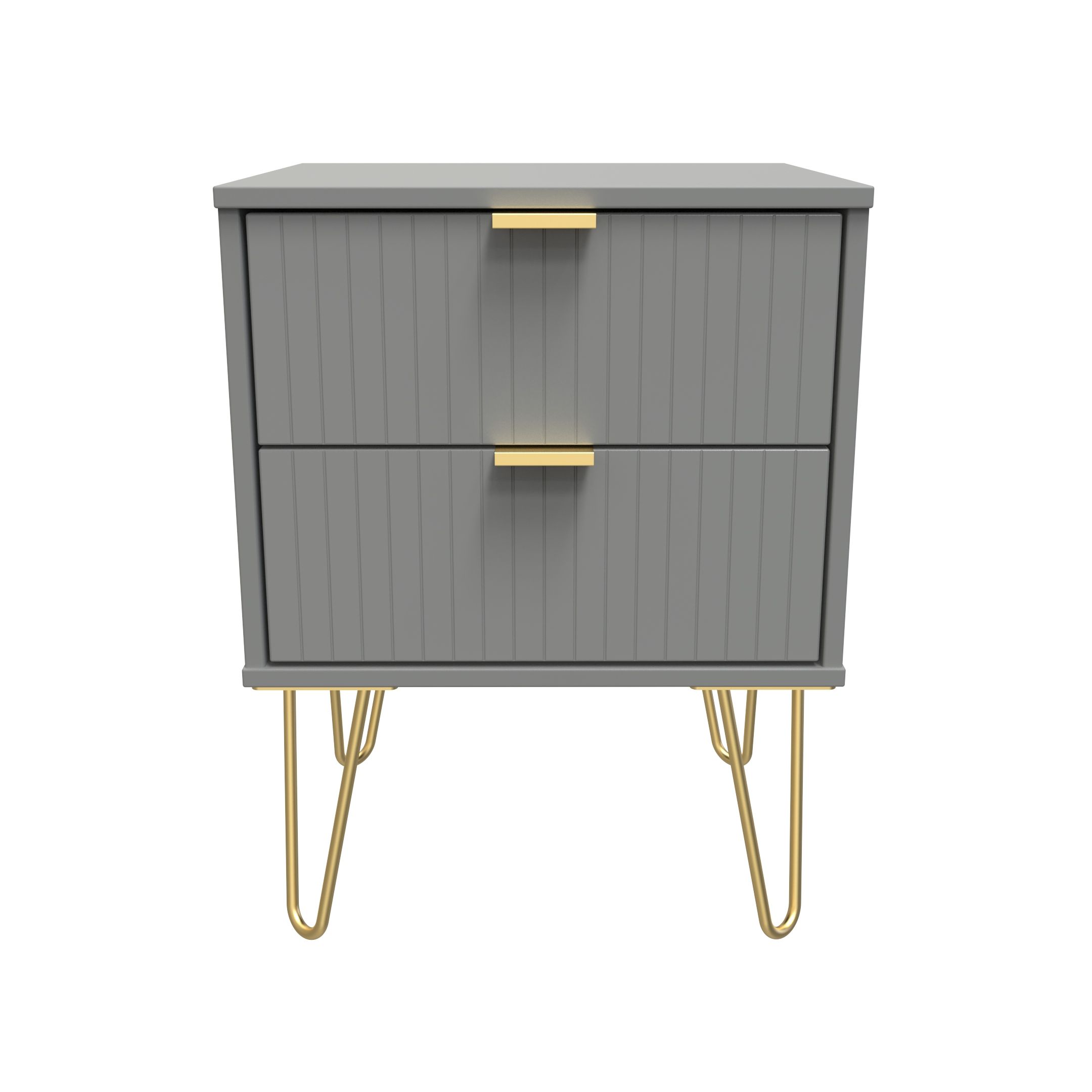 Linear Ready assembled Matt dark grey 2 Drawer Smart Bedside chest (H)505mm (W)395mm (D)415mm