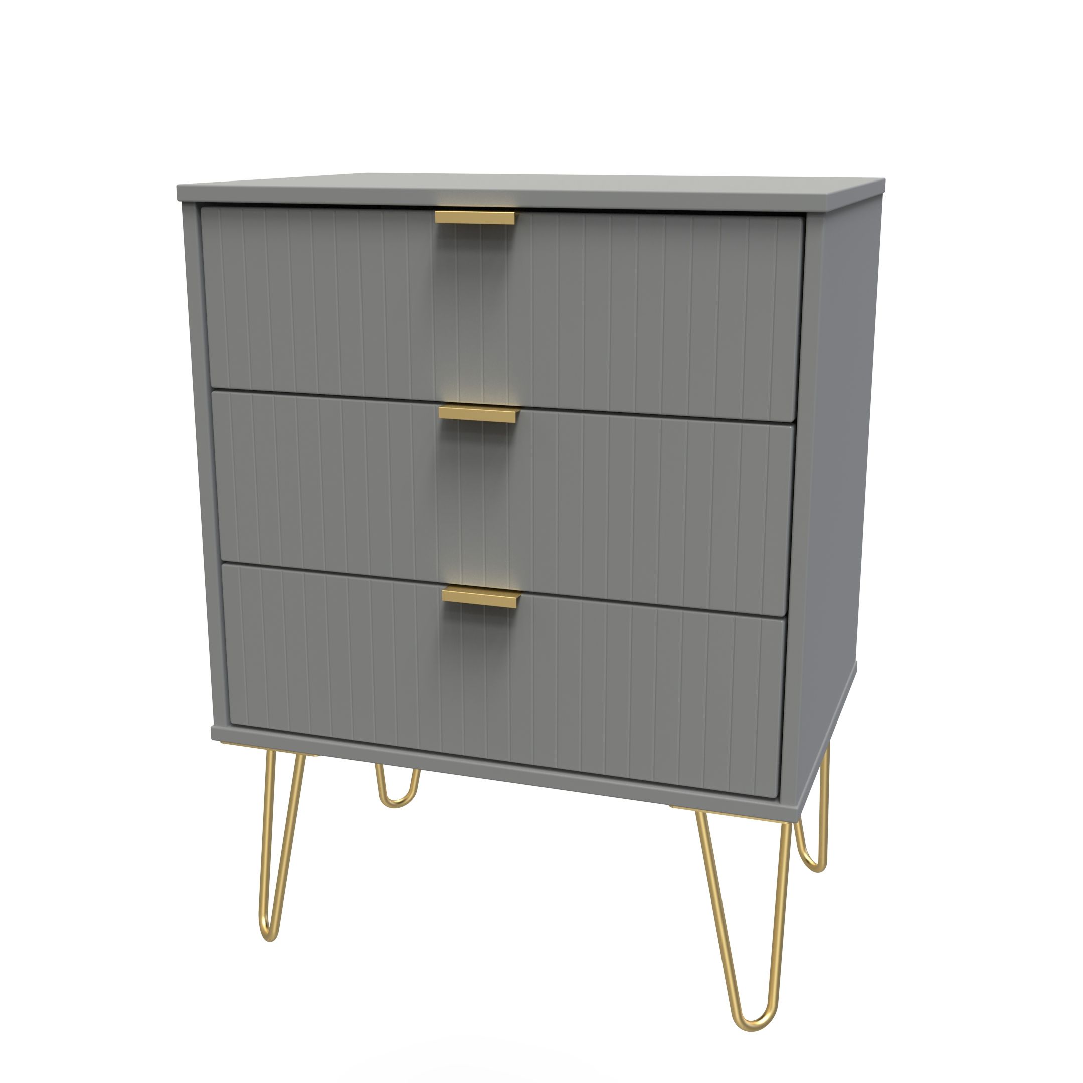 Linear Ready assembled Matt dark grey 3 Drawer Chest of drawers (H ...