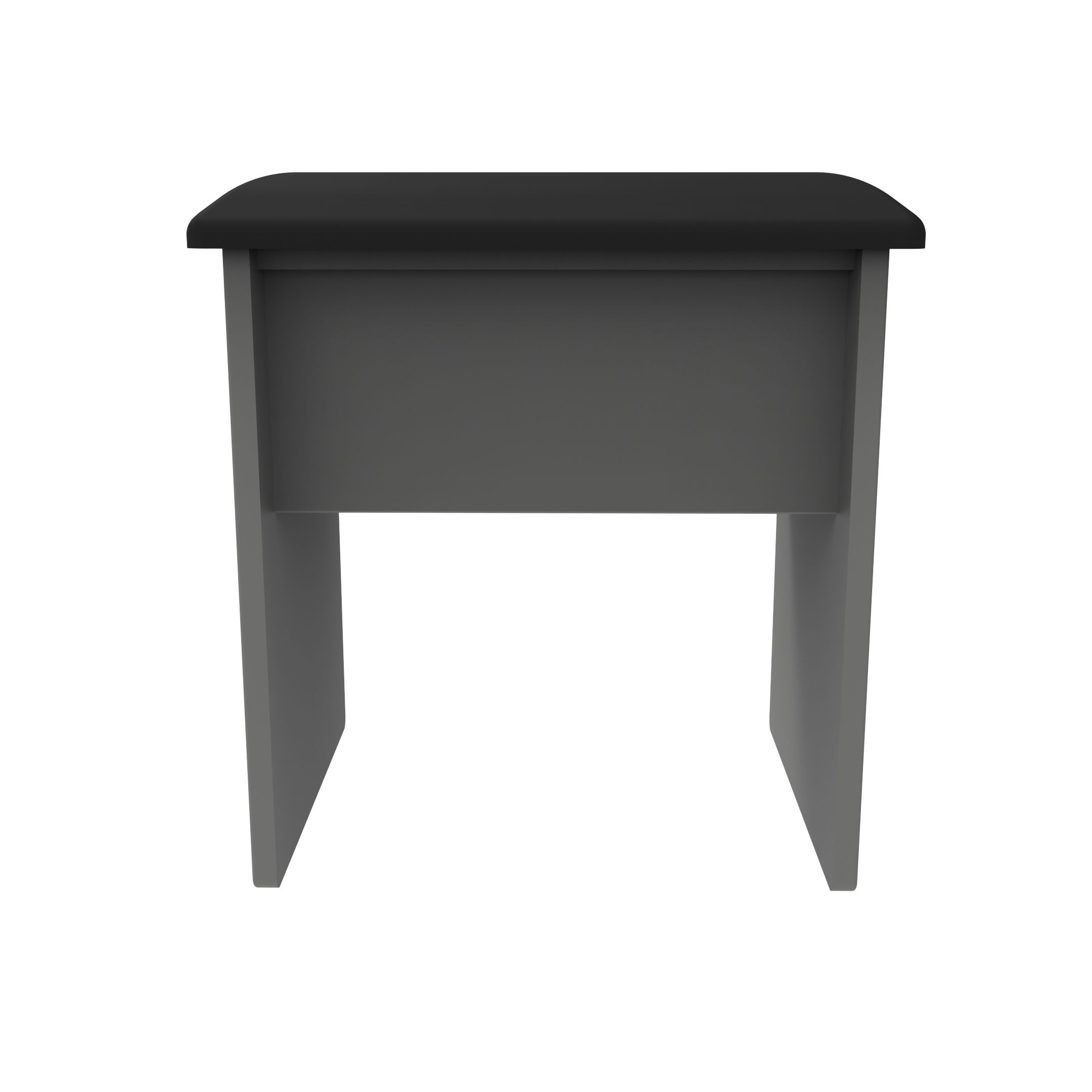 Linear Ready assembled Matt Dark grey Padded Dressing table stool