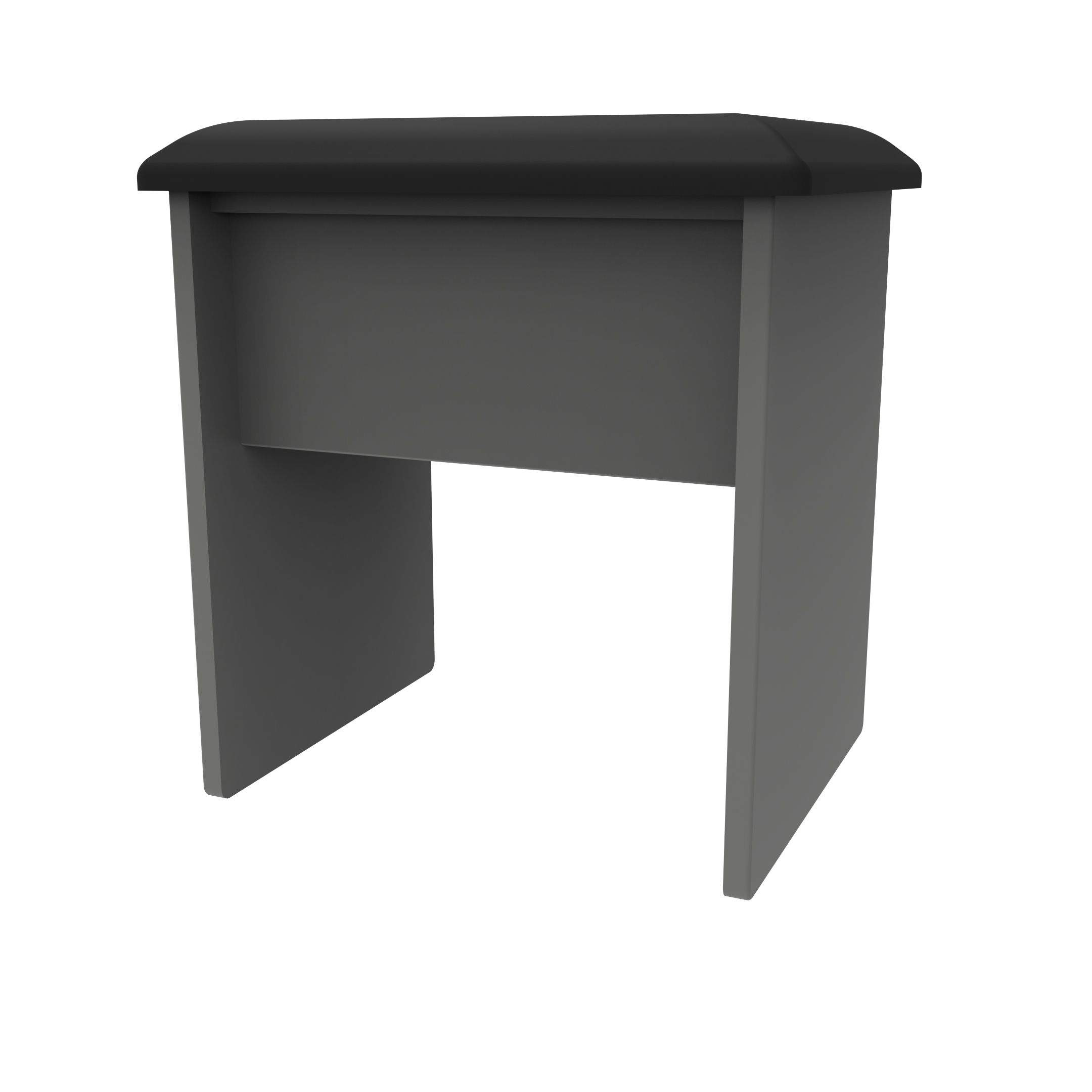 Linear Ready assembled Matt Dark grey Padded Dressing table stool