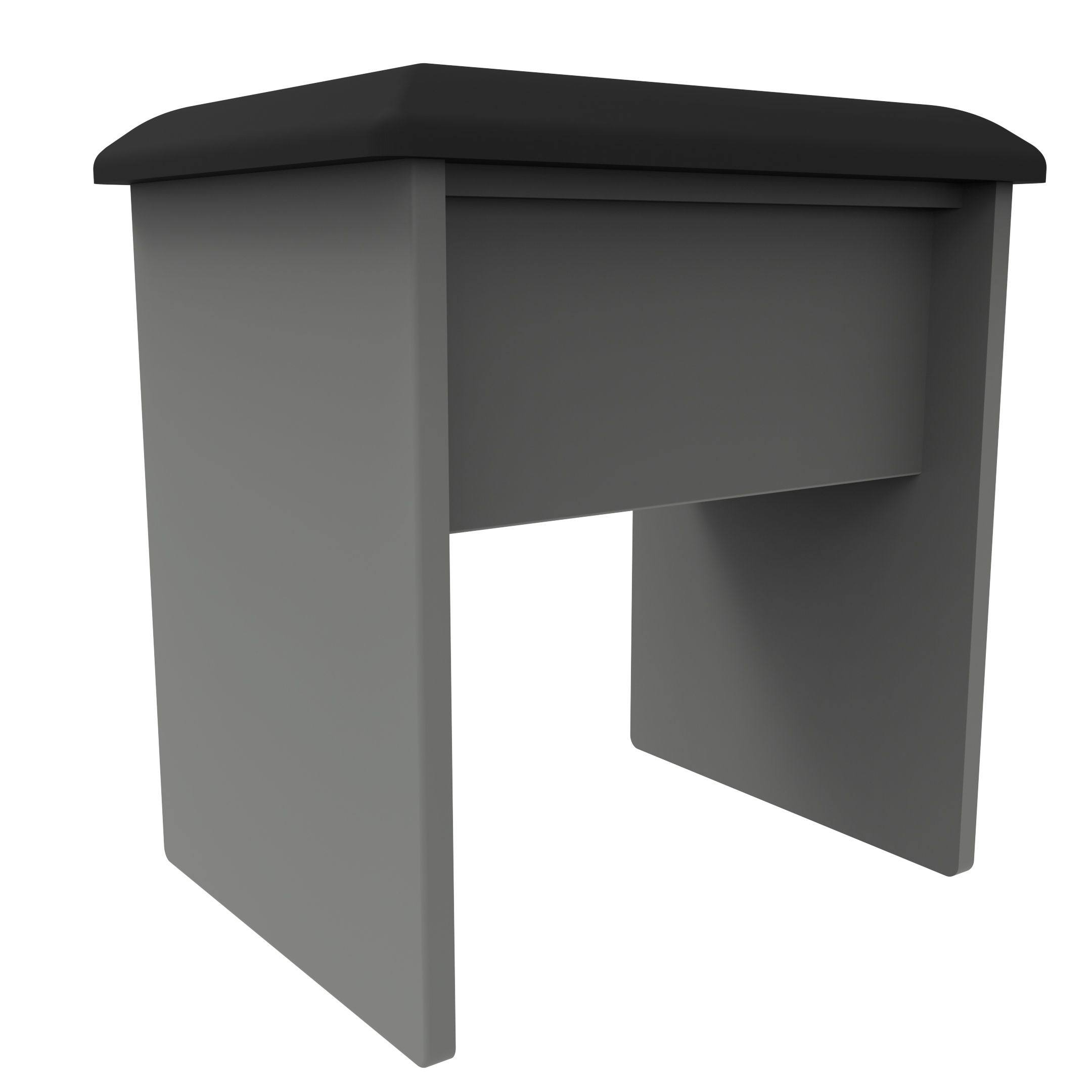 Linear Ready assembled Matt Dark grey Padded Dressing table stool
