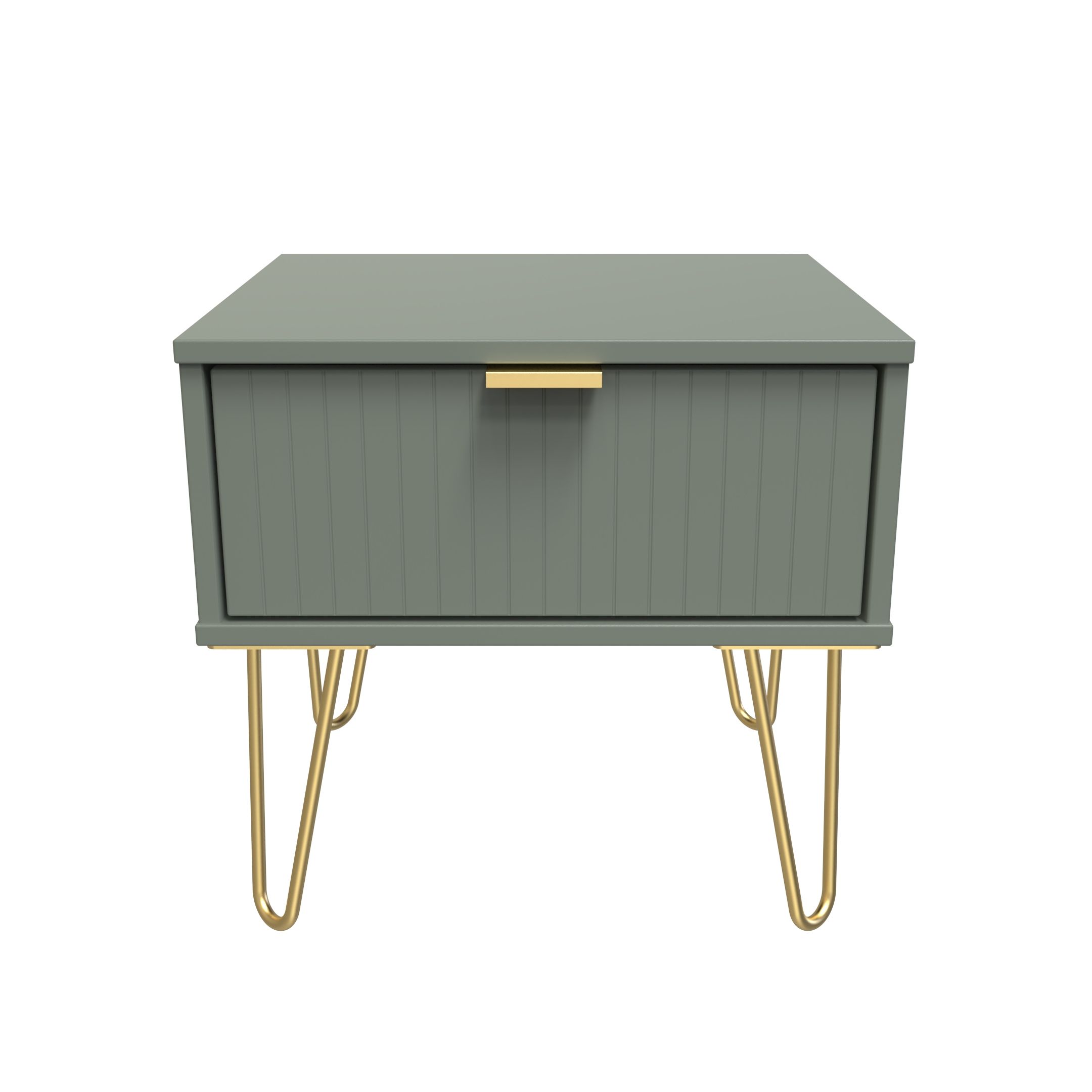 Linear Ready assembled Matt green 1 Drawer Small Side table (H)410mm (W)450mm (D)395mm