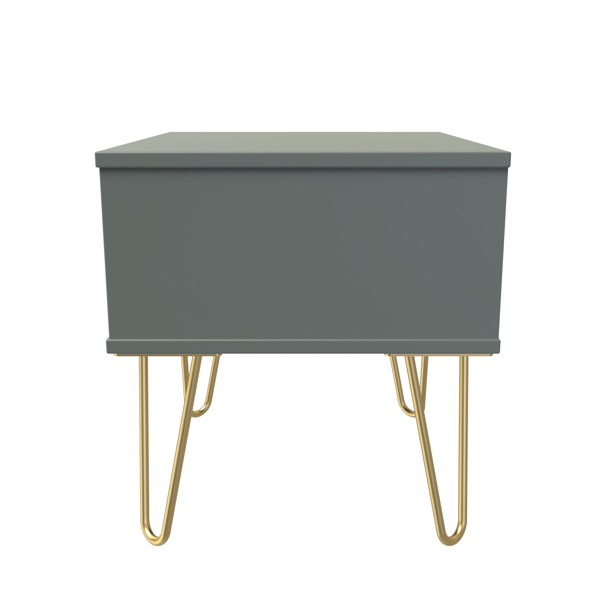 Linear Ready assembled Matt green 1 Drawer Small Side table (H)410mm (W)450mm (D)395mm