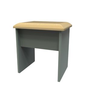 Linear Ready assembled Matt green Padded Dressing table stool
