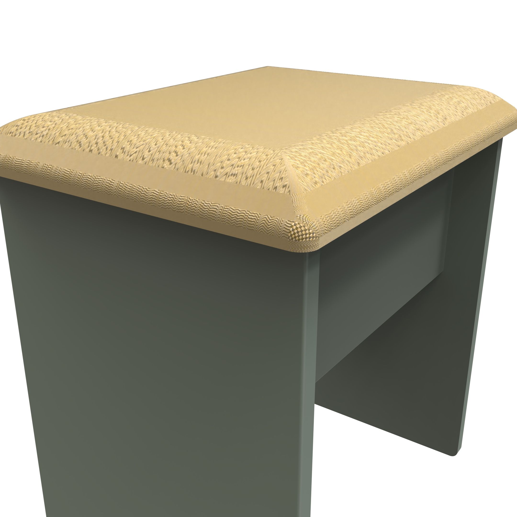 Linear Ready assembled Matt Green Padded Dressing table stool