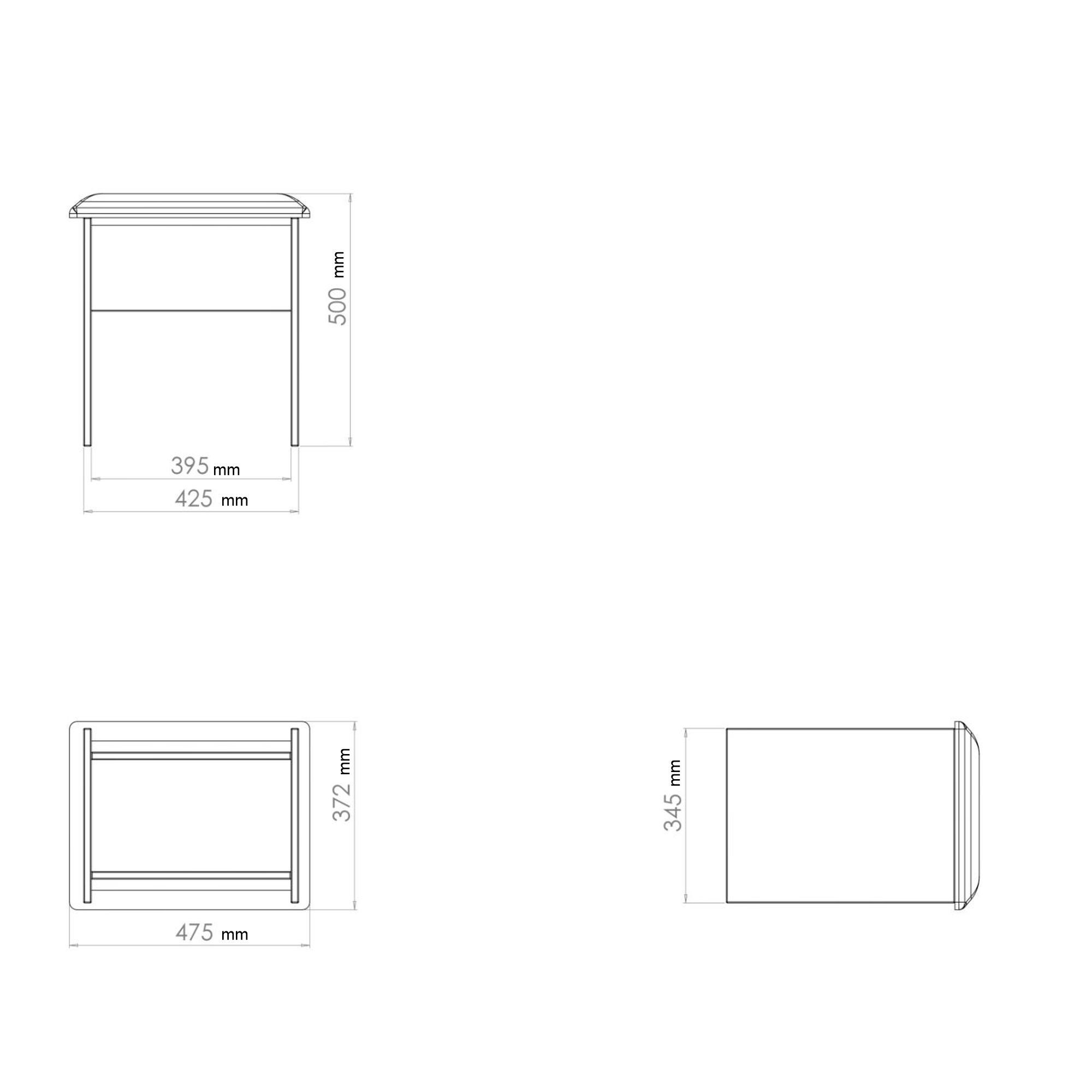 Linear Ready assembled Matt White Padded Dressing table stool