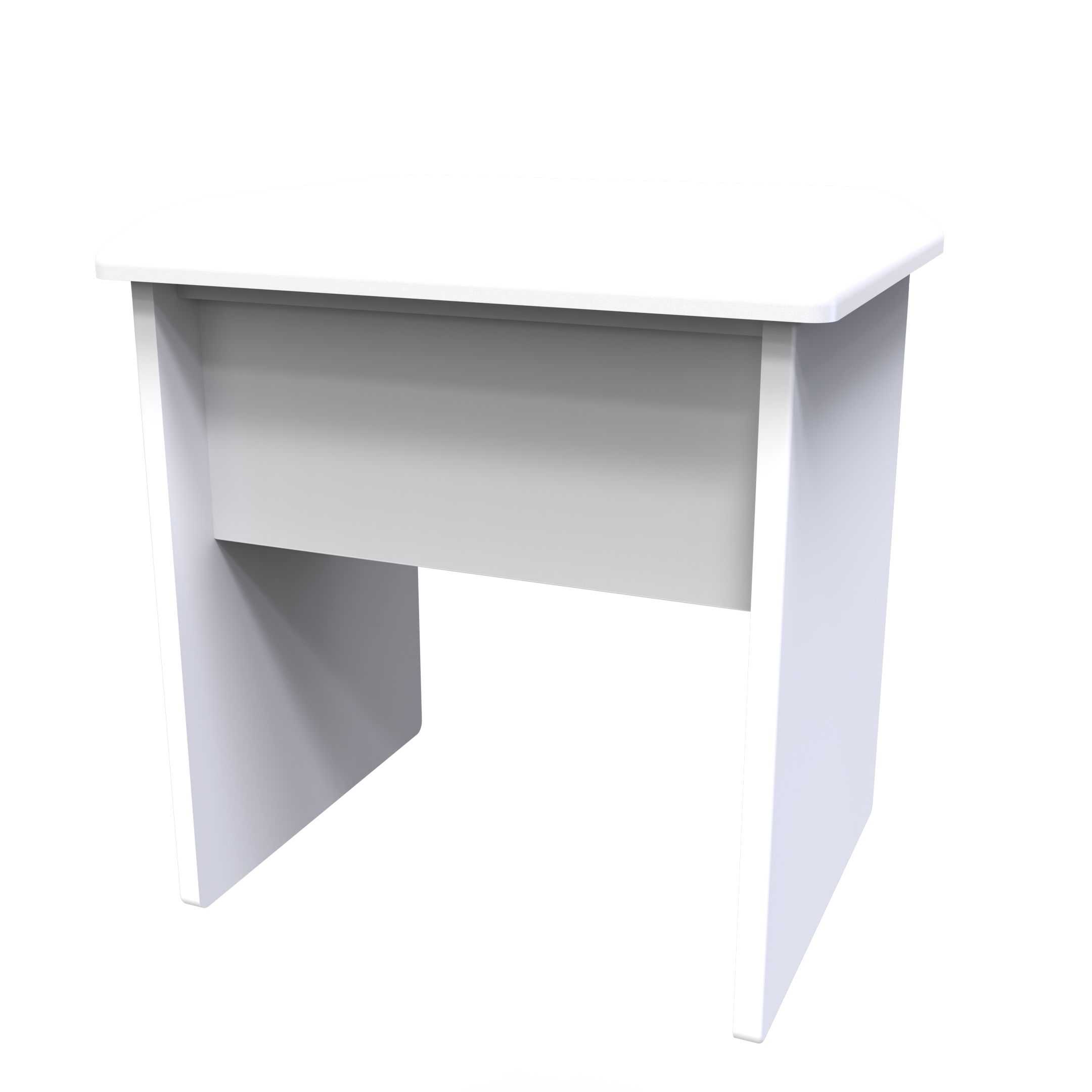 Linear Ready assembled Matt white Padded Dressing table stool