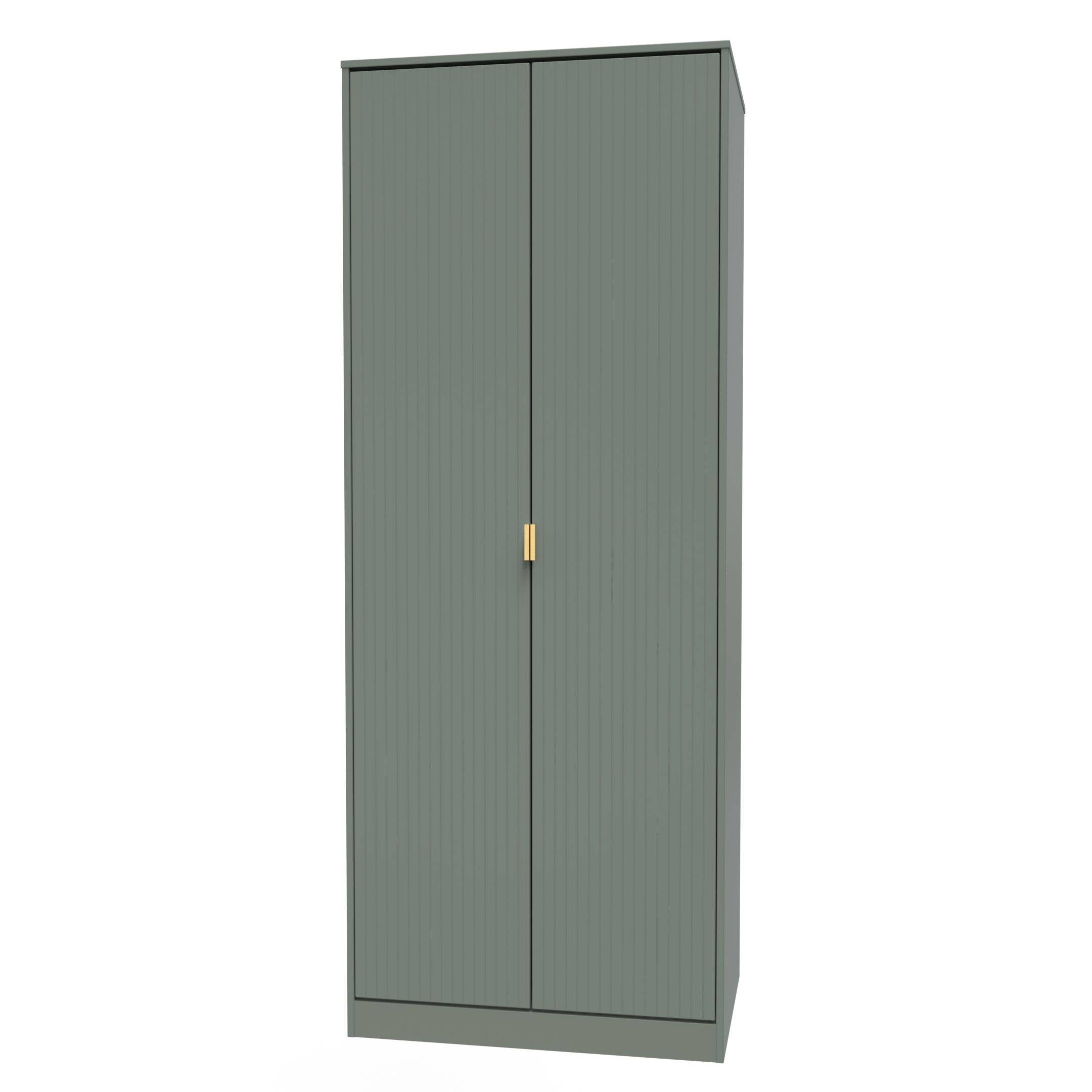 Linear Ready assembled Modern Matt green Tall Double Wardrobe (H)1970mm (W)740mm (D)530mm