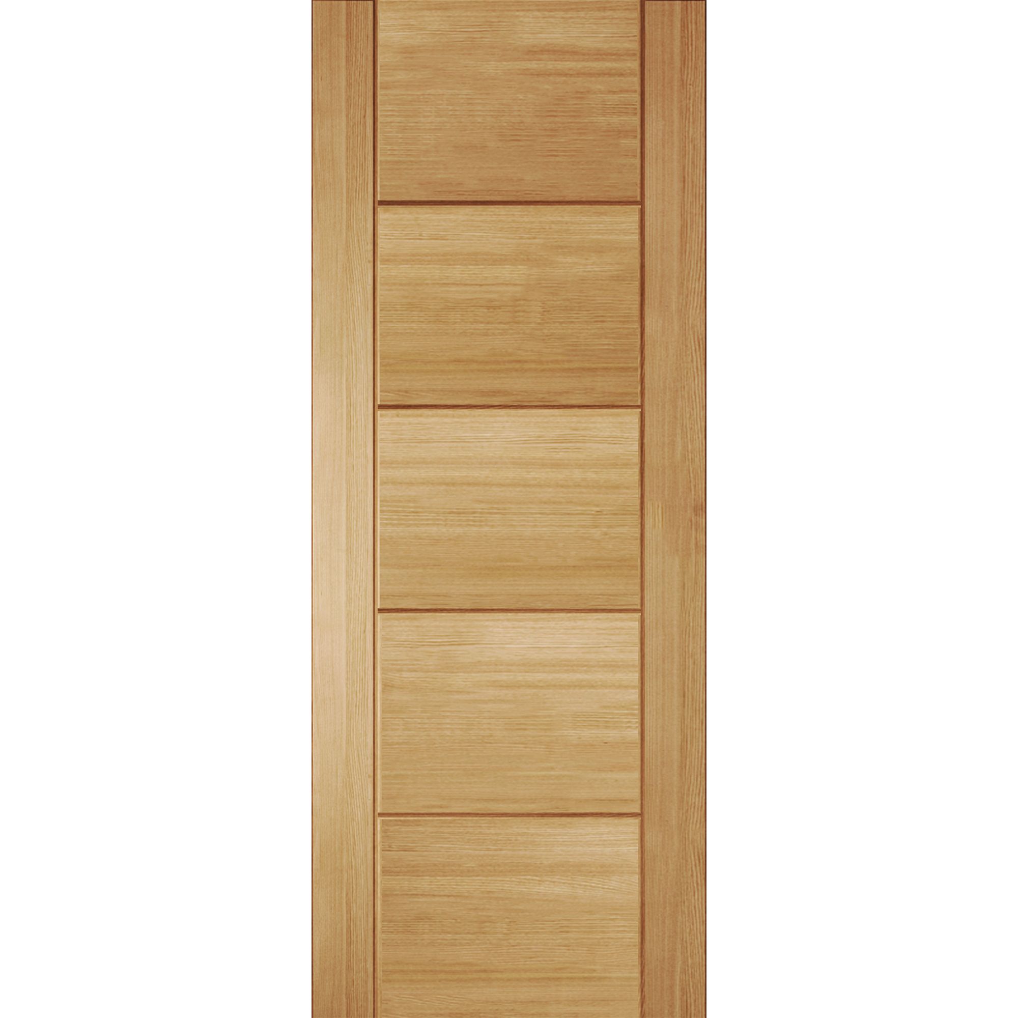 Linear Unglazed Contemporary White oak veneer Internal Timber Door, (H)1981mm (W)610mm (T)35mm