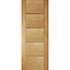 Linear Unglazed Contemporary White oak veneer Internal Timber Door, (H)1981mm (W)762mm (T)35mm
