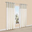 Linnet Limestone Panelled Lined Eyelet Curtains (W)167cm (L)228cm, Pair