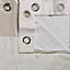 Linnet Limestone Panelled Lined Eyelet Curtains (W)228cm (L)228cm, Pair