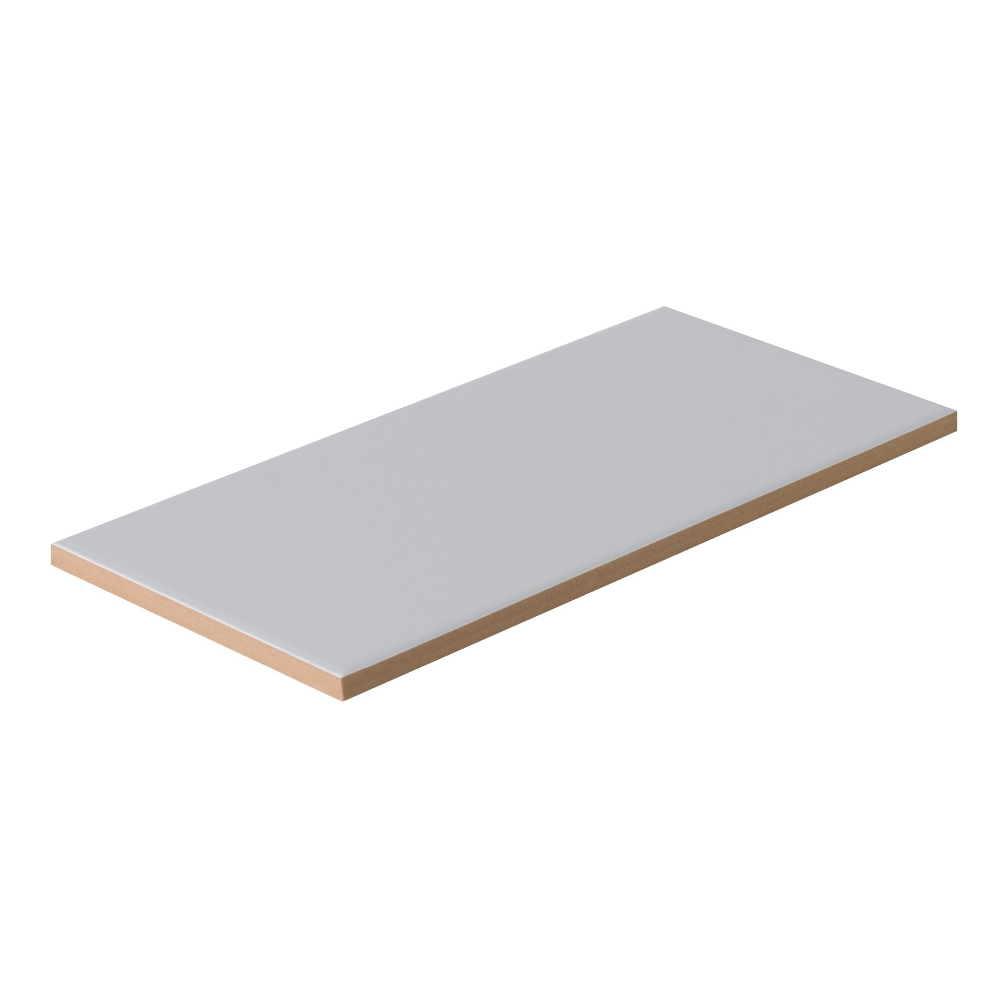 Lira Grey Gloss Flat Ceramic Indoor Wall Tile, Pack of 50, (L)200mm (W)100mm