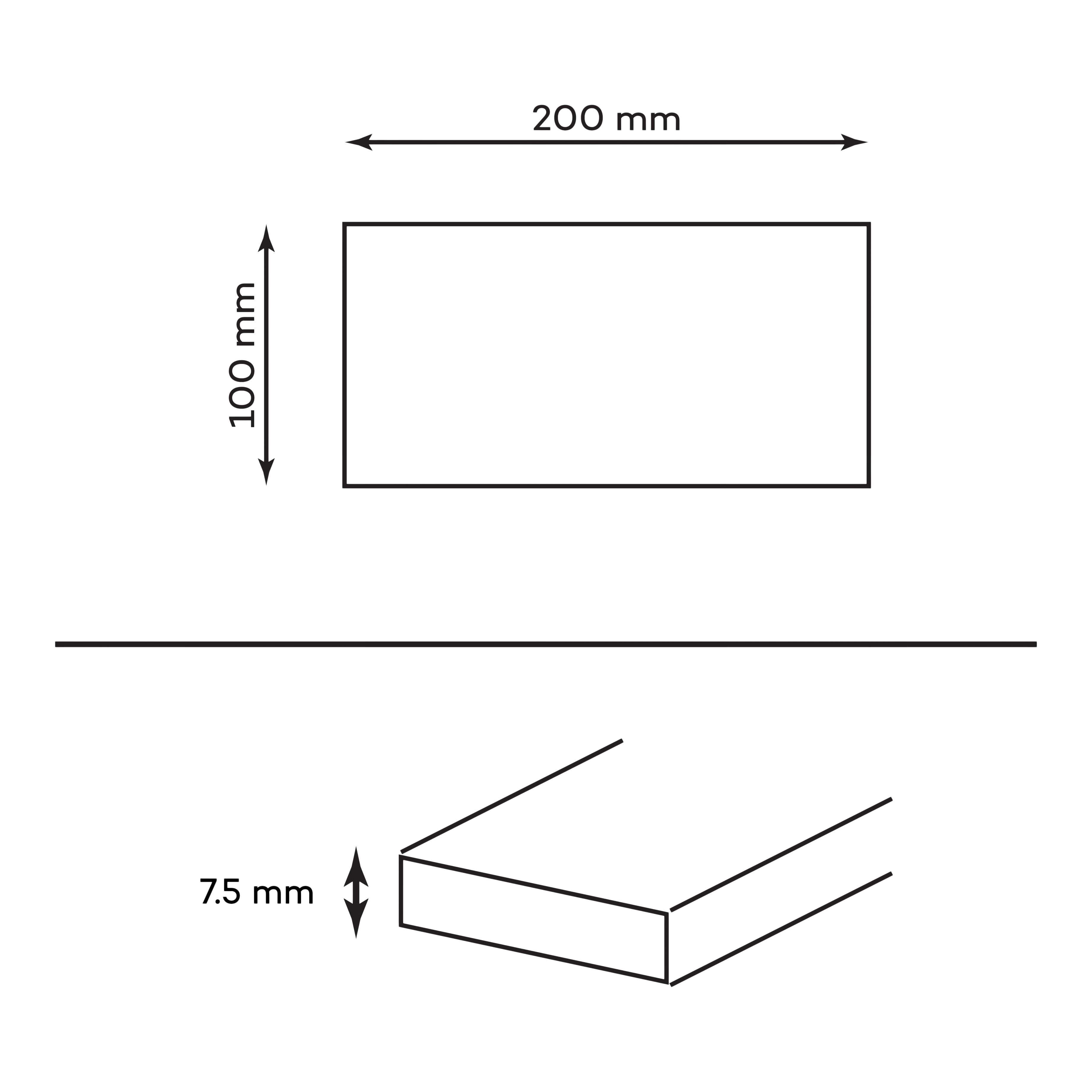 Lira Grey Gloss Flat Ceramic Indoor Wall Tile, Pack of 50, (L)200mm (W)100mm