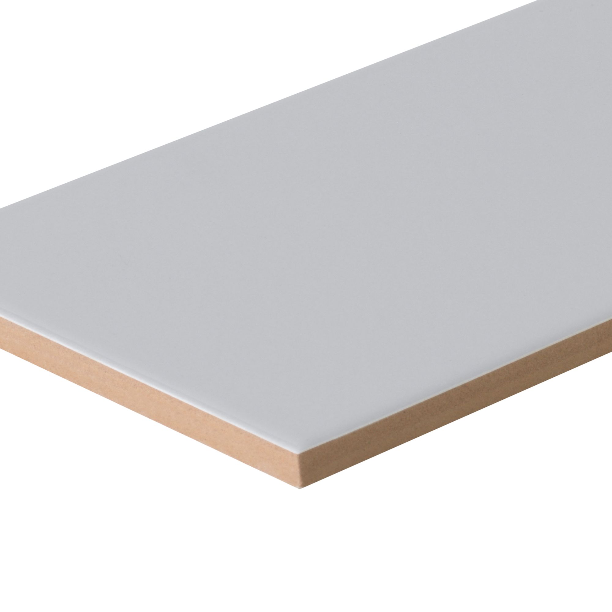 Lira Grey Gloss Flat Ceramic Indoor Wall Tile, Pack of 50, (L)200mm (W)100mm