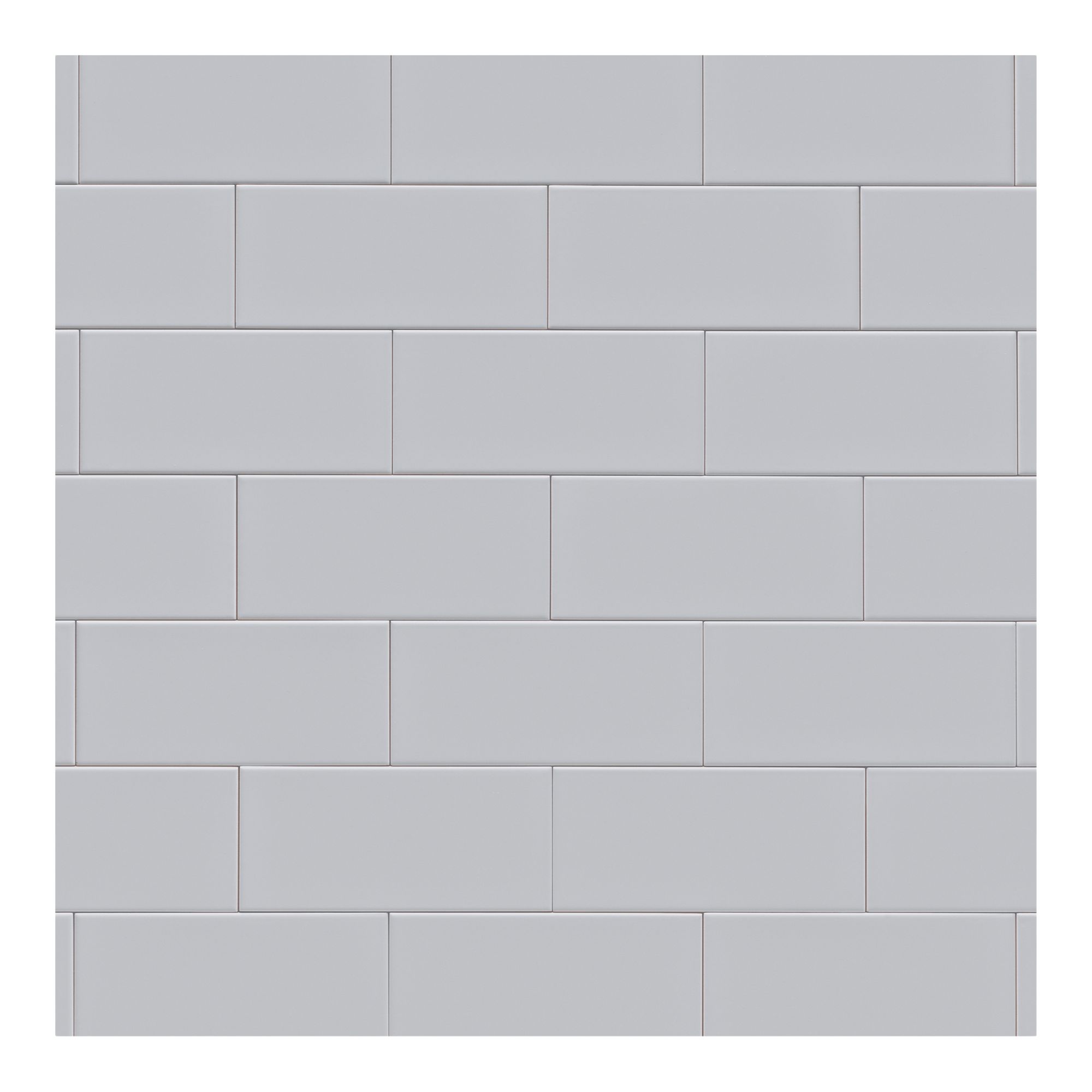 Lira Grey Gloss Flat Ceramic Indoor Wall Tile, Pack of 50, (L)200mm (W)100mm