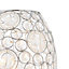 Lisel Matt Clear Chrome effect Oval Table lamp